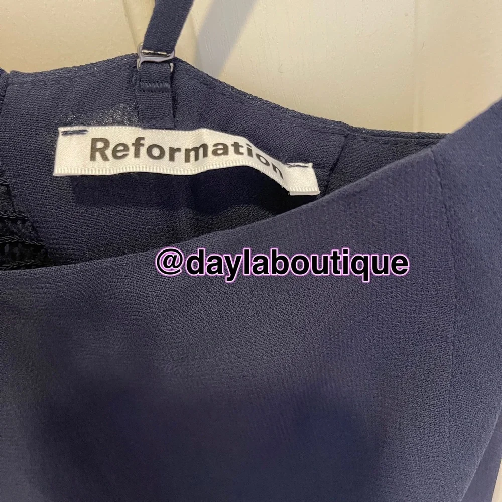 Reformation Blue Strapless Dress with Elegant Silhouette - Picture 10 of 10